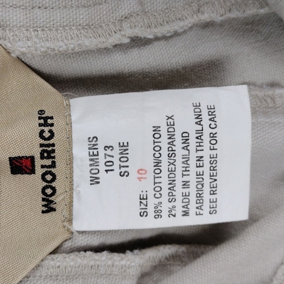 Woolrich Cotton Stone High Rise Zipper Front Straight Leg Casual Capris Pant - Picture 7 of 15